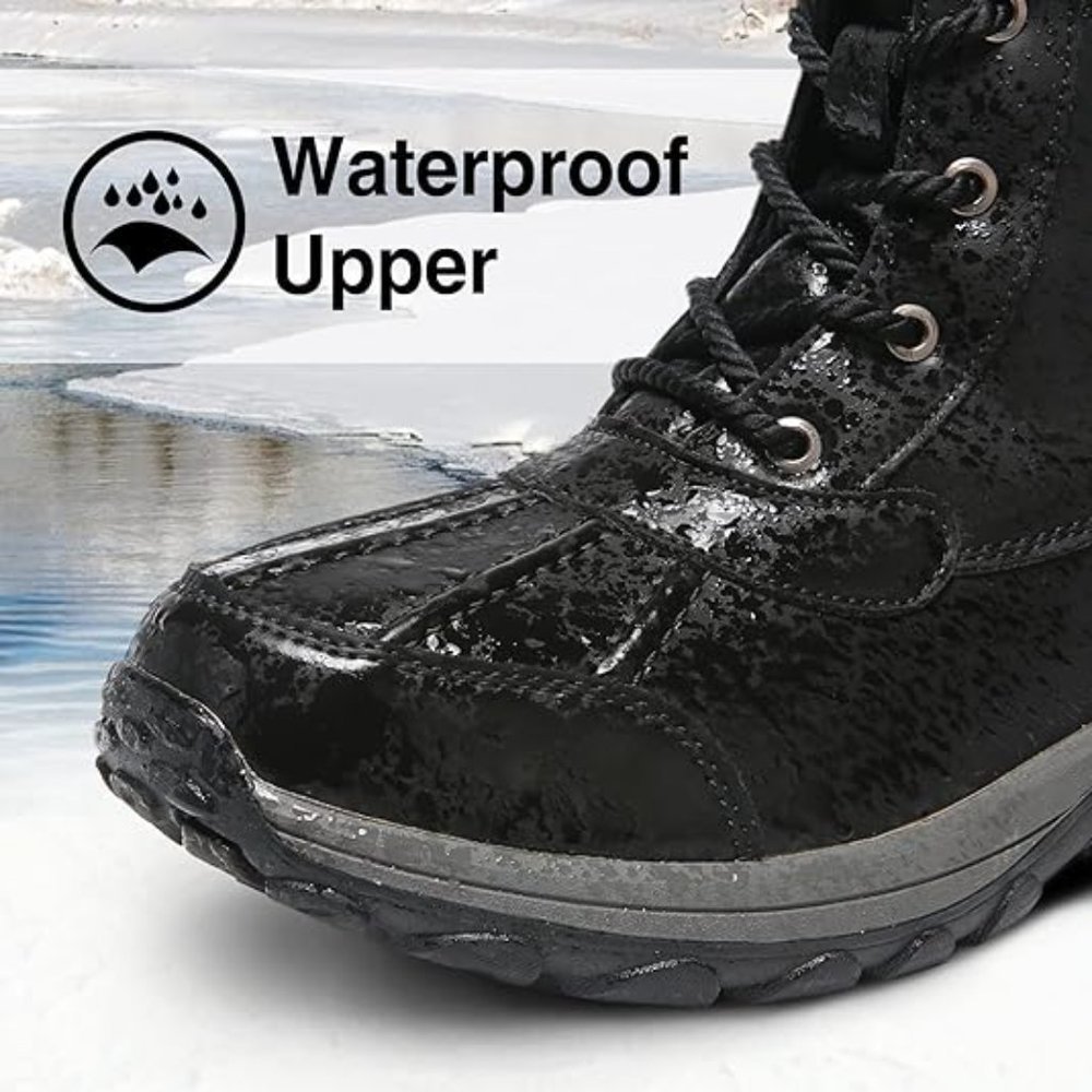 Mens Snow Duck Boots Waterproof Insulated Warm Fur Lined Winter Boots Non Slip - Picture 4 of 8